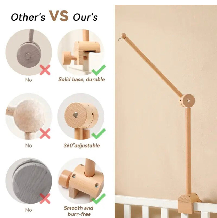 Soporte Madera 1 / Móvil de cuna • para BORDE DE CUNA