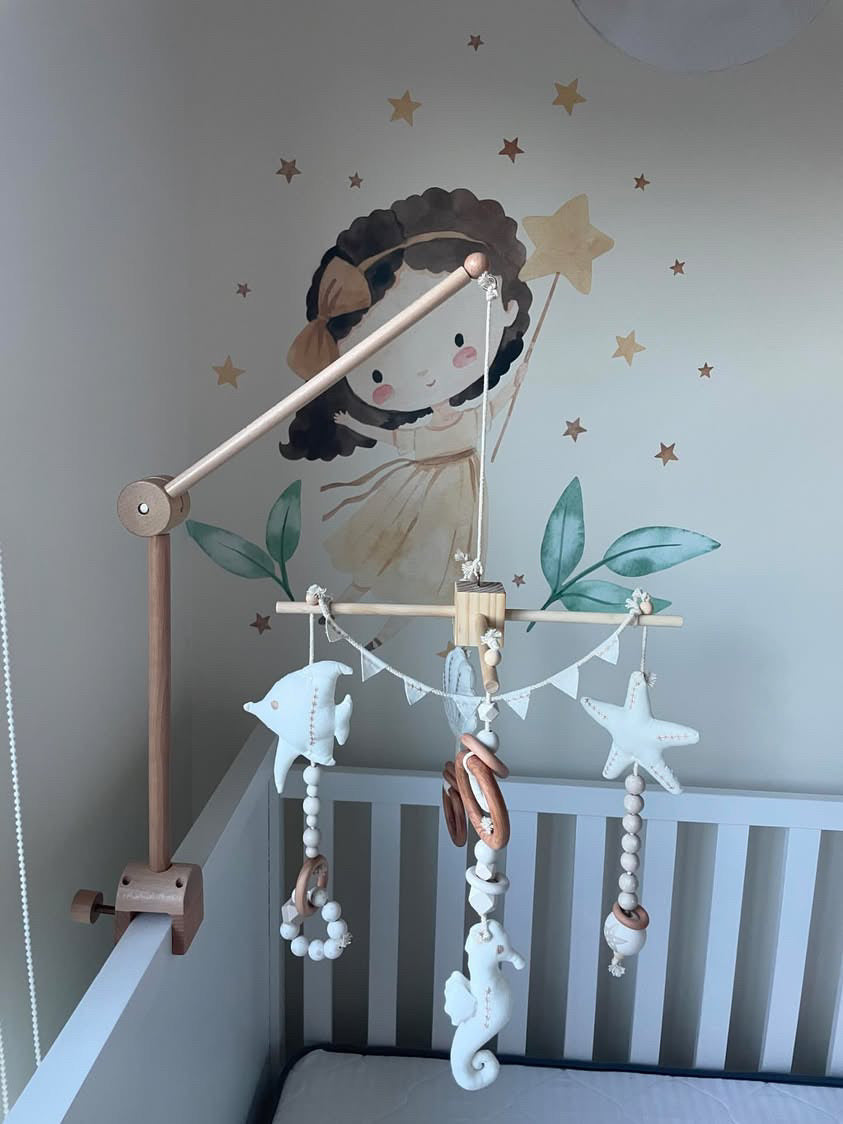 Soporte Madera 1 / Móvil de cuna • para BORDE DE CUNA