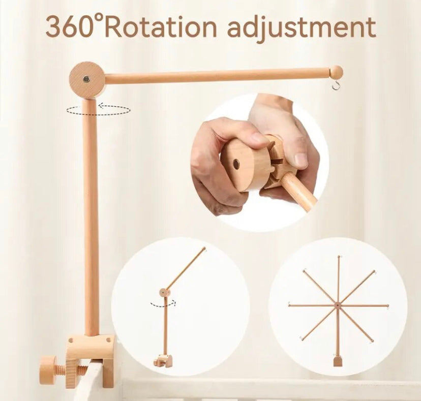 Soporte Madera 1 / Móvil de cuna • para BORDE DE CUNA