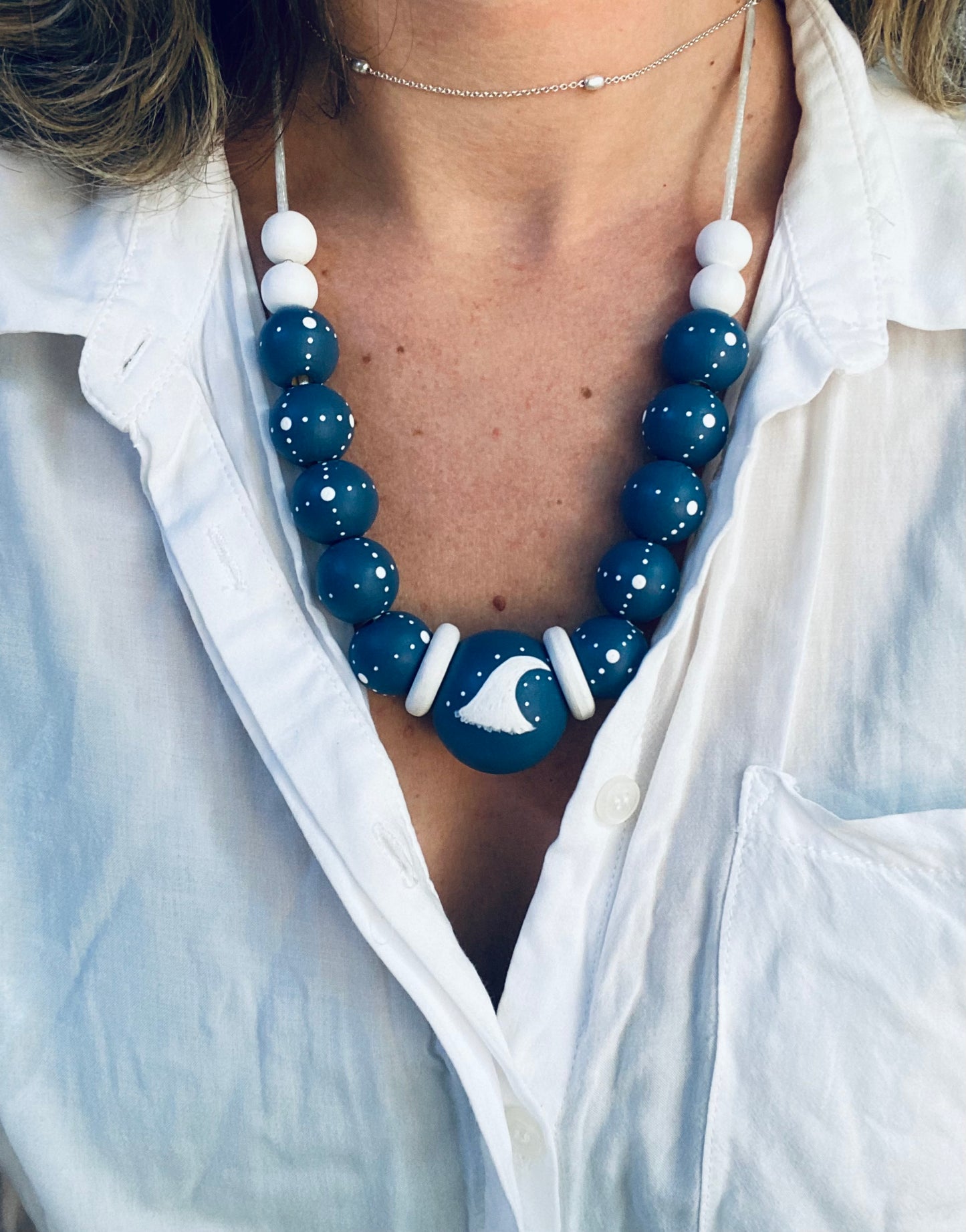 Set Tuto + Collar Lactancia ✦ AZUL MARINO