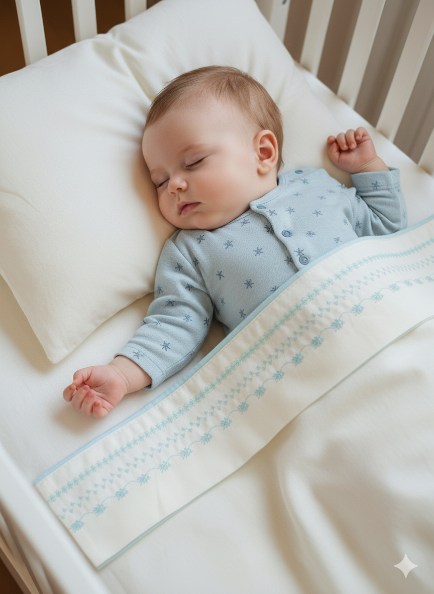 Sábanas + almohada 🪸 100% algodón 300 hilos ✦ COLOR CELESTE • 35% OFF