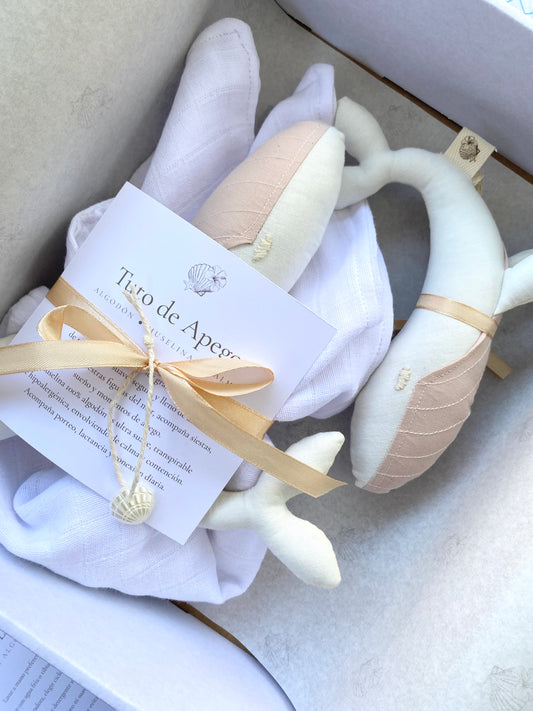 Set Ballena crema ✦ tuto + portachupete