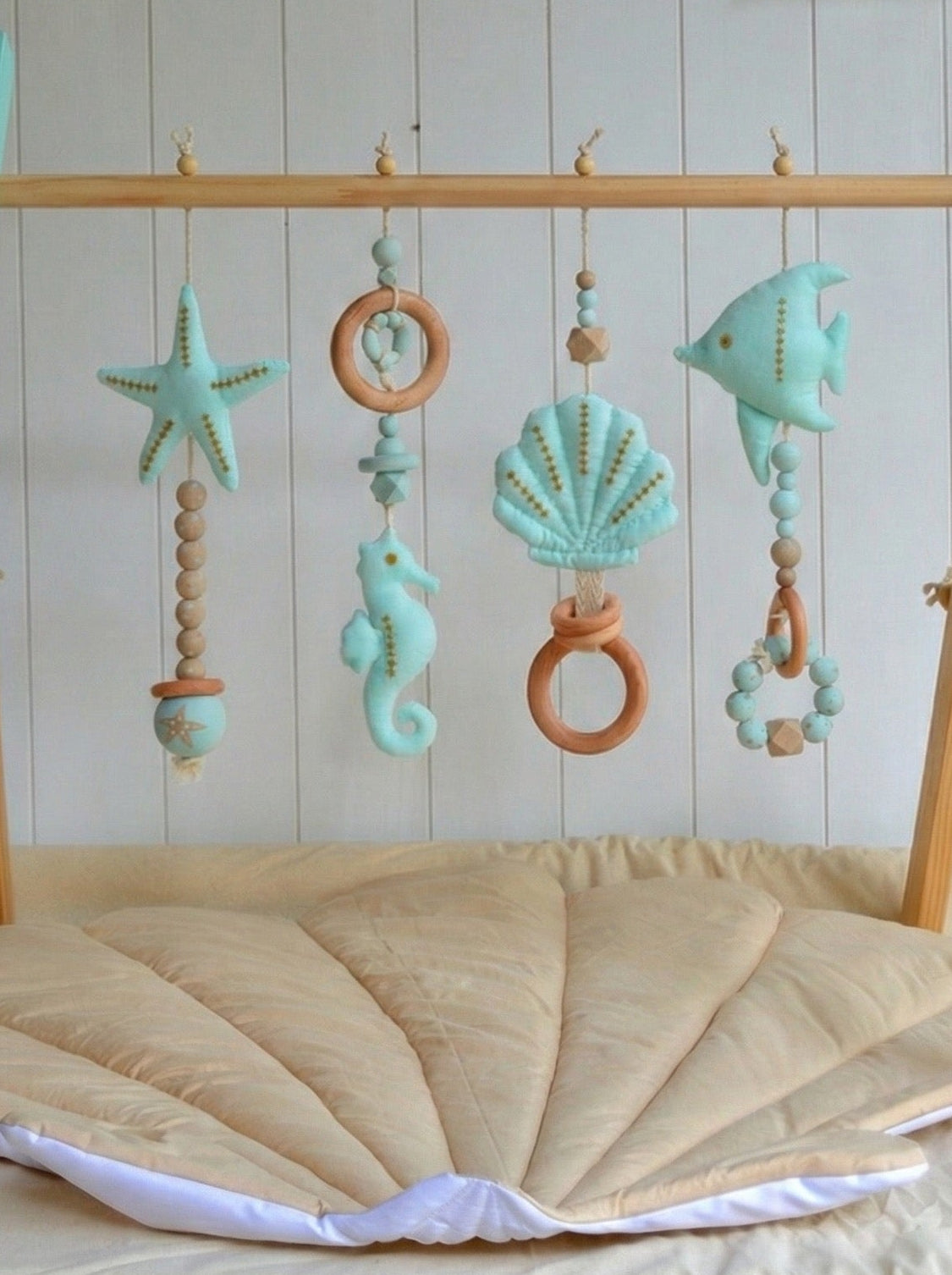 Set 4 móviles aura verde agua