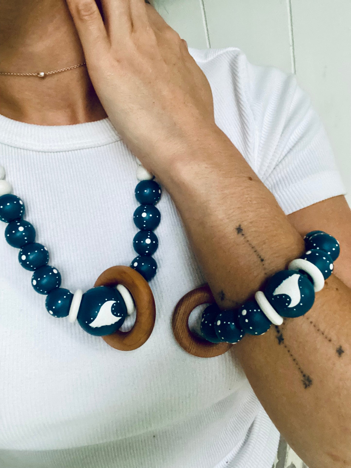 Set Collar Lactancia + Brazalete ✦ Olas