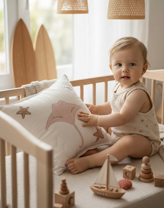 Cojin Bordado + Relleno ✦ Mantarayas / 1 disponible